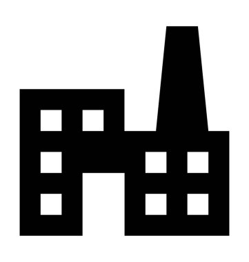 Fabrika Düz Vektör Simgesi