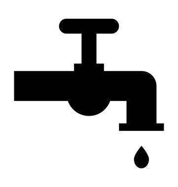 Su musluk düz vektör simgesi