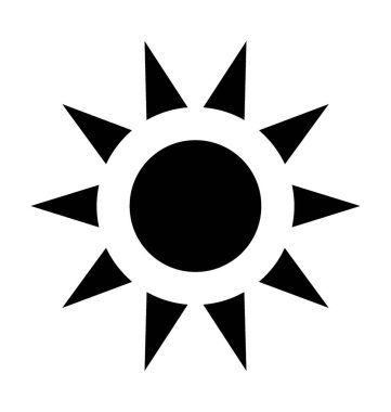 güneş düz vektör simgesi