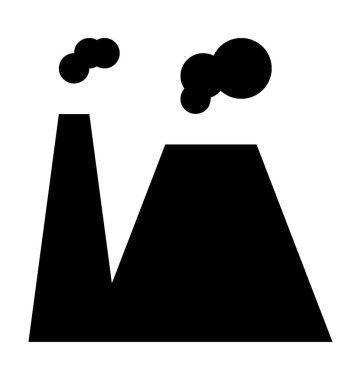 Nükleer santral düz vektör simgesi