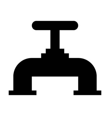 Boru vanası düz vektör simgesi