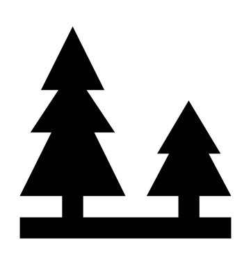 ağaçlar düz vektör simgesi