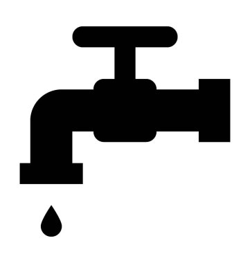 Su musluk düz vektör simgesi