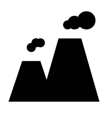 Nükleer santral düz vektör simgesi