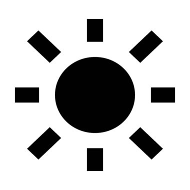 güneş düz vektör simgesi