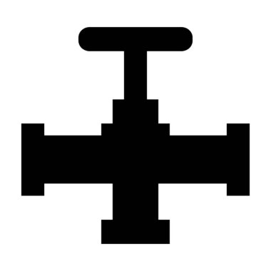 Boru vanası düz vektör simgesi