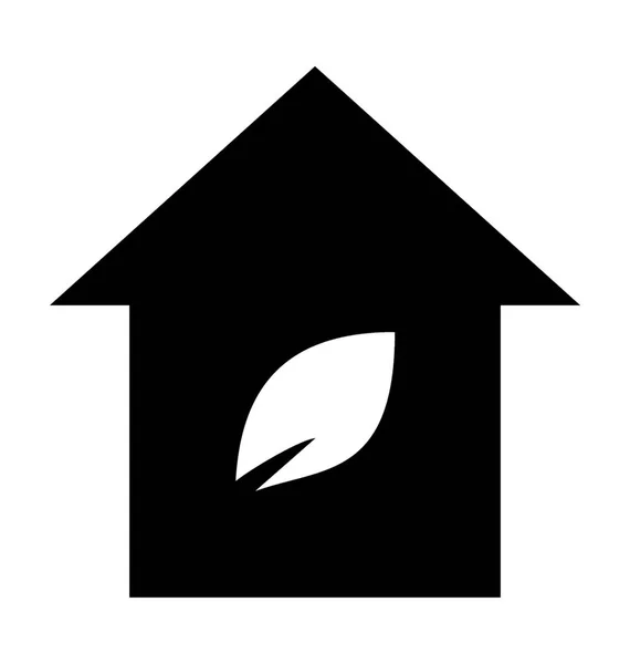 Eco Home Icône Vectorielle Plate — Image vectorielle