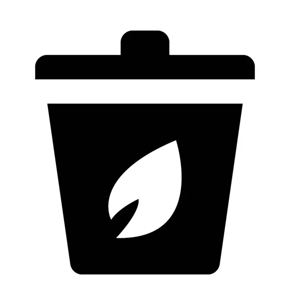 Recycle Bin Flat Vector Icon — Stock Vector