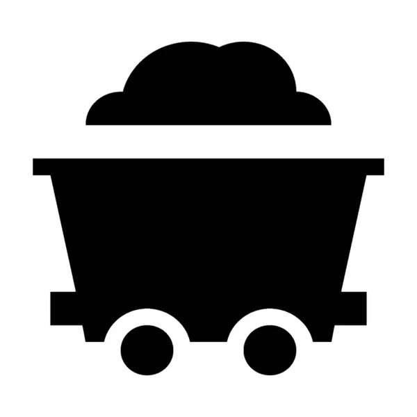 Mine Cart Flat Vector Icon — Stock Vector