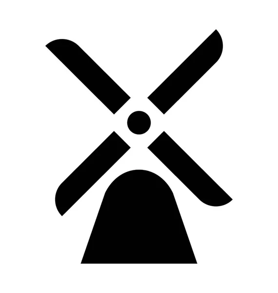 Windmühle Flache Vektor Symbol — Stockvektor