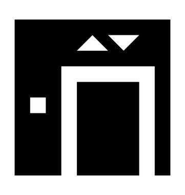 Asansör düz vektör simgesi