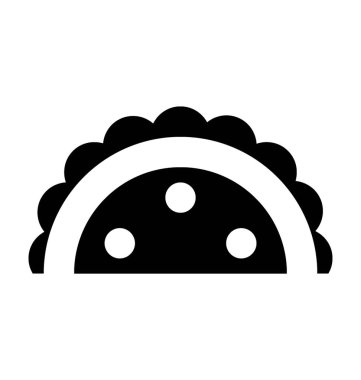 Taco düz vektör simgesi