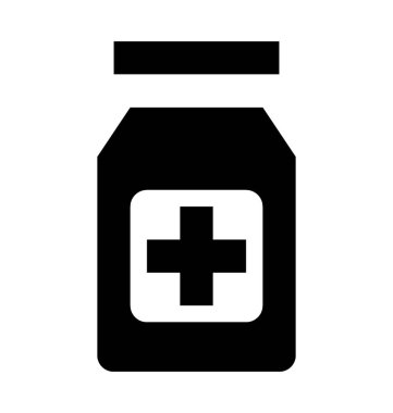 Tıp kavanoz düz vektör simgesi