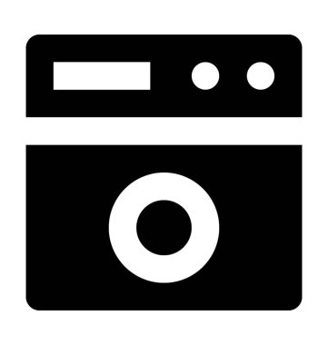 Çamaşır makinesi düz vektör simgesi