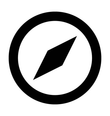 pusula düz vektör simgesi