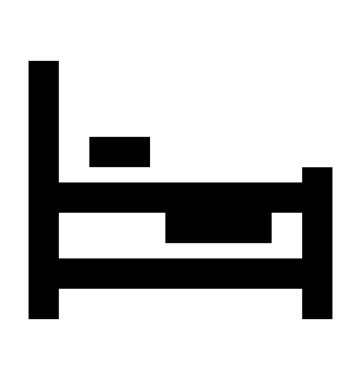 yatağın düz vektör simgesi