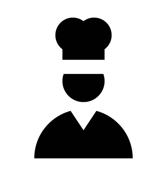 Chef Flat Vector Icono — Vector de stock