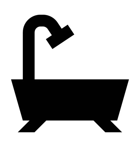 Ikon Vektor Datar Bathtub - Stok Vektor