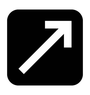 Yukarı sağ ok düz vektör simgesi