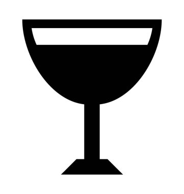 Şarap cam düz vektör simgesi