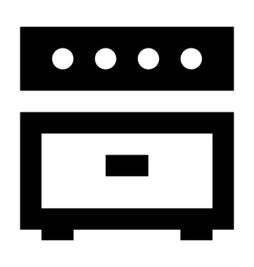 Pişirme aralığı düz vektör simgesi