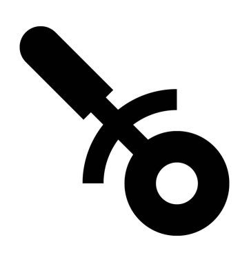 Pizza kesici düz vektör simgesi