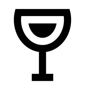 Şarap cam düz vektör simgesi