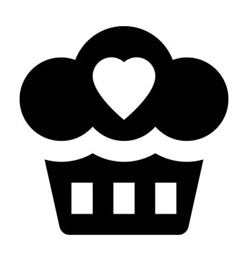 Cupcake düz vektör simgesi