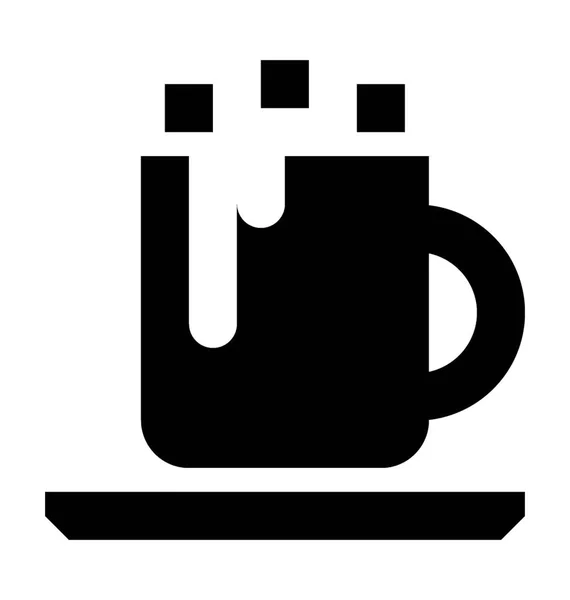 Kaffeetasse Flacher Vektor Symbol — Stockvektor