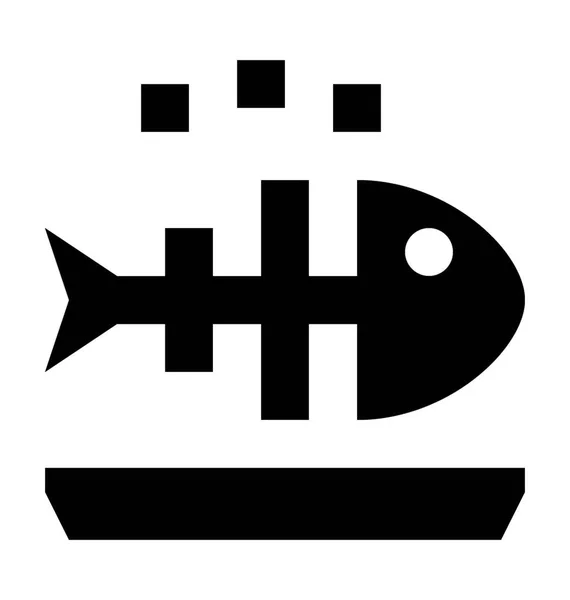 Fischgräten Flache Vektorsymbol — Stockvektor