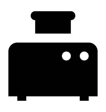 Ekmek kızartma makinesi düz vektör simgesi