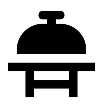 Kapalı yemek düz vektör simgesi