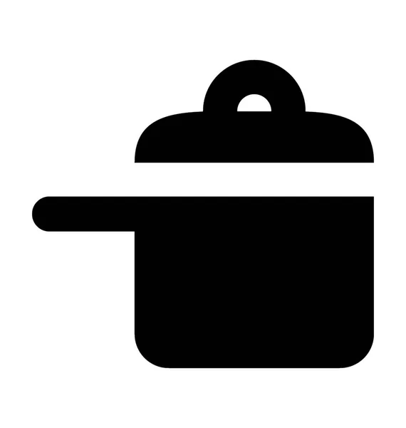 Saucepan Flat Vector Icon — Stock Vector