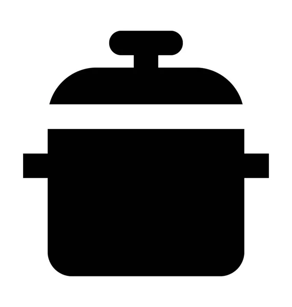 Vector Plano Olla Cocina Icono — Archivo Imágenes Vectoriales