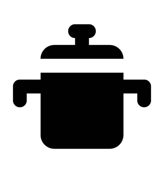 Vector Plano Olla Cocina Icono — Archivo Imágenes Vectoriales