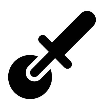 Pizza kesici düz vektör simgesi