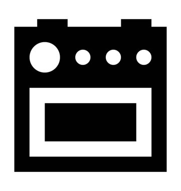 Pişirme aralığı düz vektör simgesi