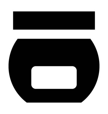 Mason kavanoza düz vektör simgesi