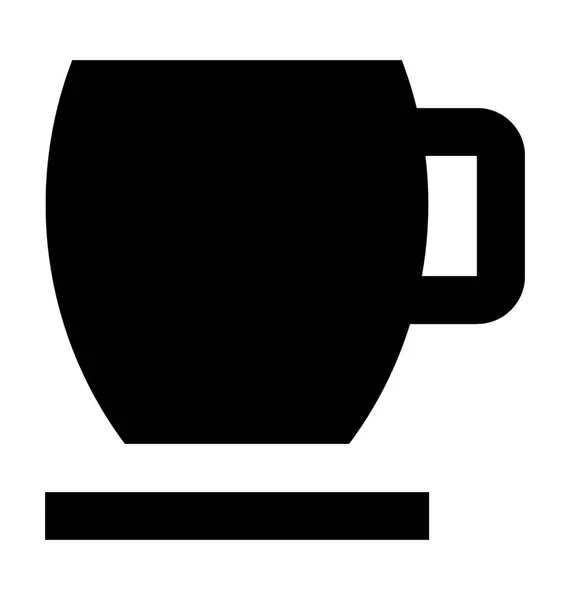 Taza Plana Vector Icono — Vector de stock