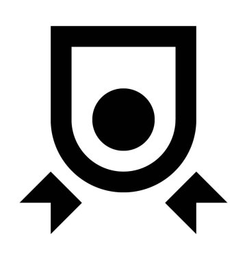 Şerit rozet düz vektör simgesi