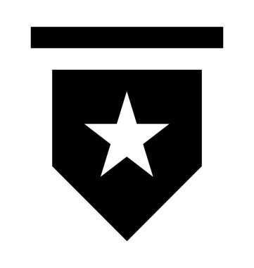 Yıldız kalkan düz vektör simgesi