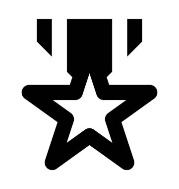 Yıldız madalya düz vektör simgesi