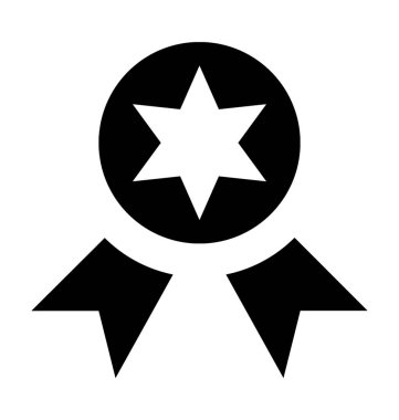 Şerit rozet düz vektör simgesi