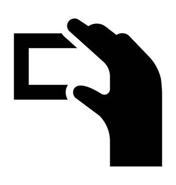 Bir boş kartı düz vektör simgesi tutan el