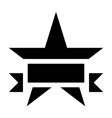 Şerit rozet düz vektör simgesi