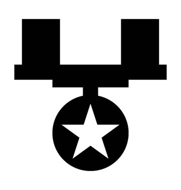 Yıldız madalya düz vektör simgesi