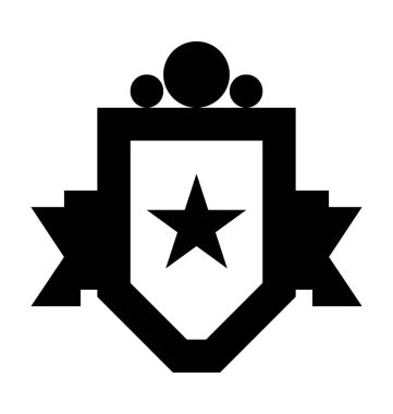 Yıldız kalkan düz vektör simgesi