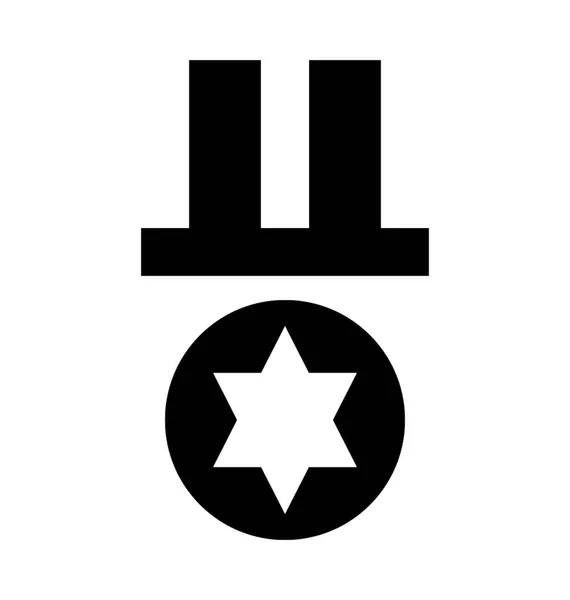 Estrella Medalla Plana Vector Icono — Vector de stock