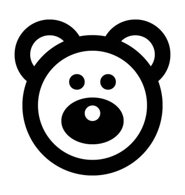 Oyuncak ayı düz vektör simgesi