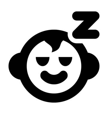 Bebek uyku düz vektör simgesi